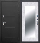 Металлическая входная дверь Isoterma Зеркало MAXI 11 см Букле черный Бетон снежный